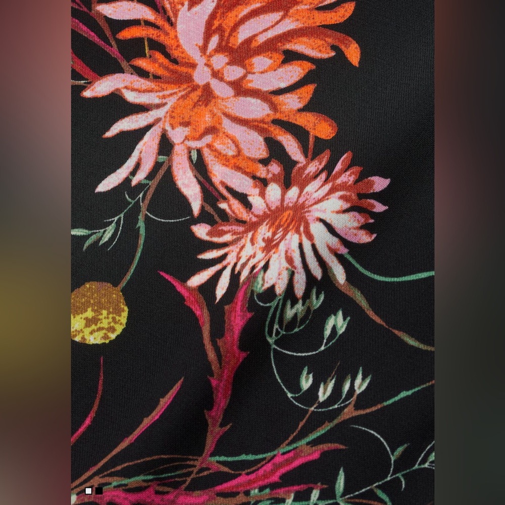 NWT H&M Black Floral Wide-sleeved Knee Length Dress Boho Goth Punk Size S - Picture 11 of 14